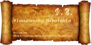 Visnyovszky Nikoletta névjegykártya