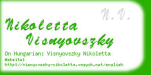 nikoletta visnyovszky business card